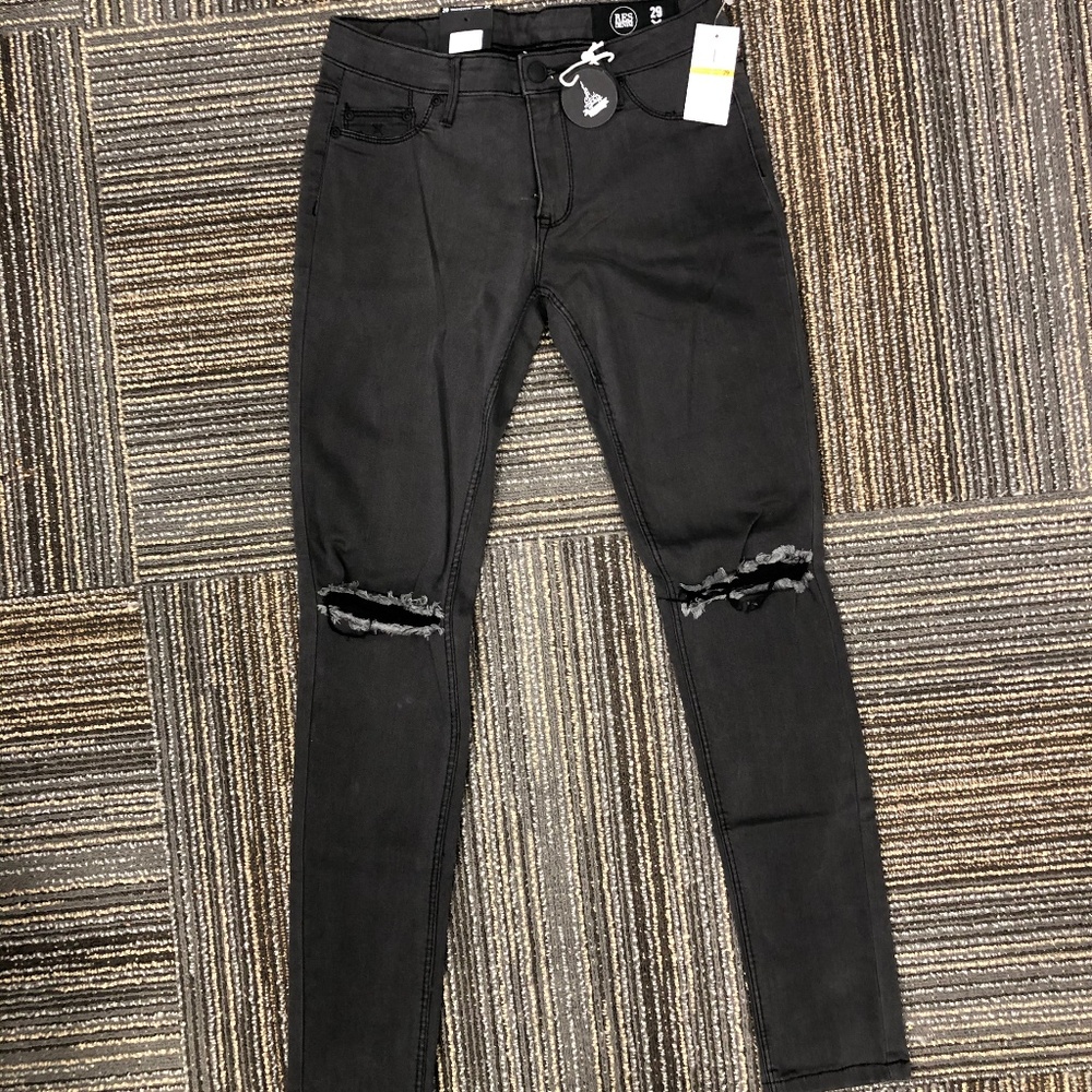 RES Denim Womens Faded Black distressed Jeans